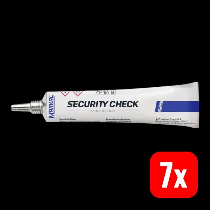 7x B-Ware Security Check Paint Marker Black Extended Plastic Tip