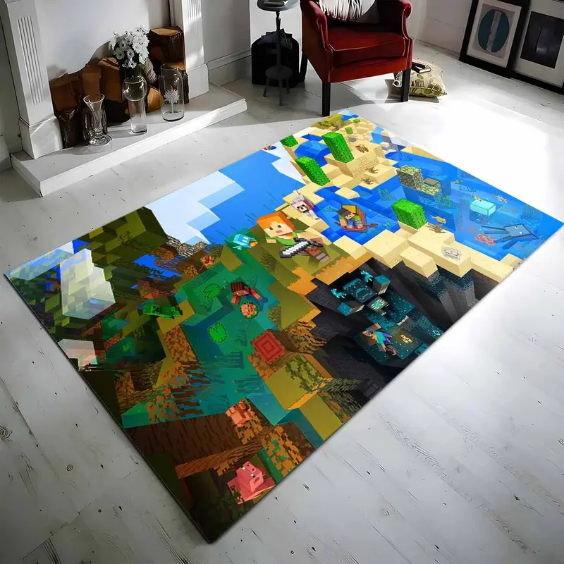 Alex In Der Minecraft-welt Teppich