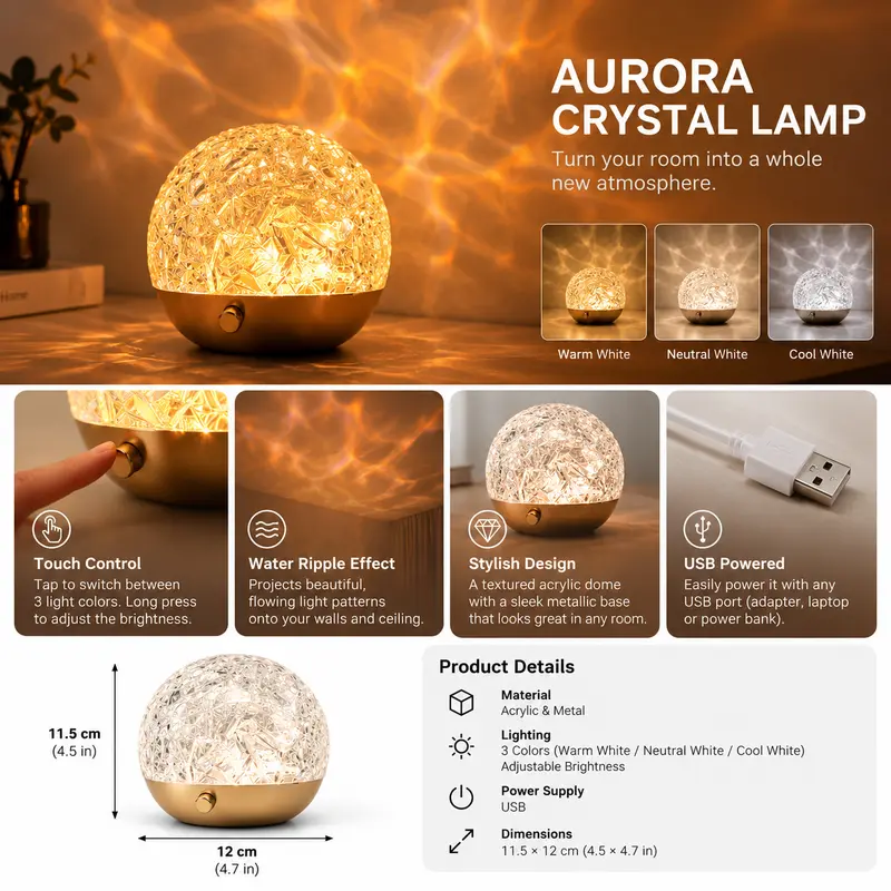 Aurora Crystal Lamp