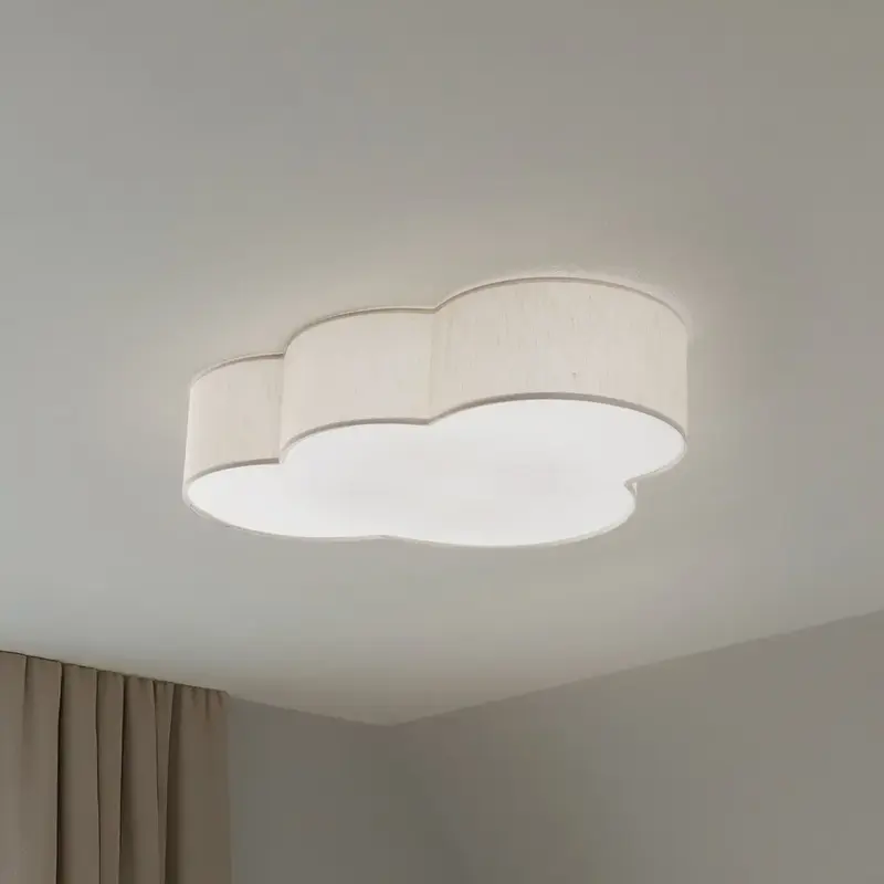 B-Ware Deckenleuchte Lampe Wolke Cloud Textil Beige 63 Cm E27