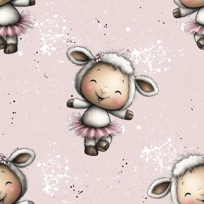 Ballerina Lämmchen | Lamm Stoff Meterware | Kinderstoff
