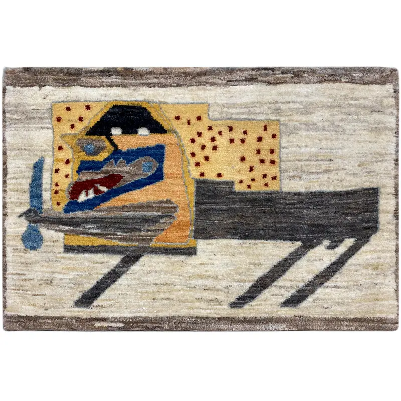 Beiger Teppich 87x61 cm