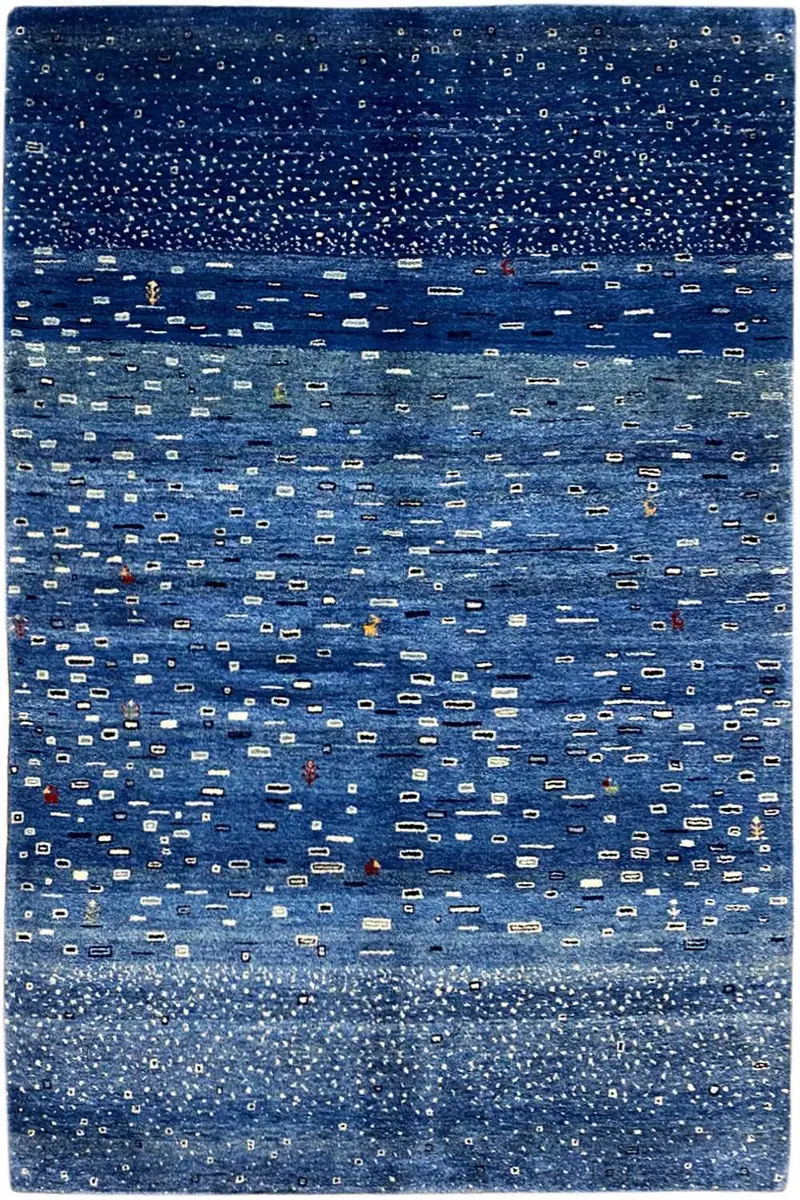 Blauer Gabbeh Teppich 170x240 cm