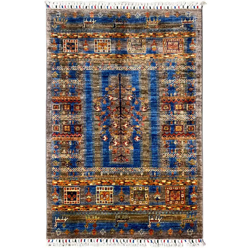 Blauer Khorjin Teppich 124x88 cm