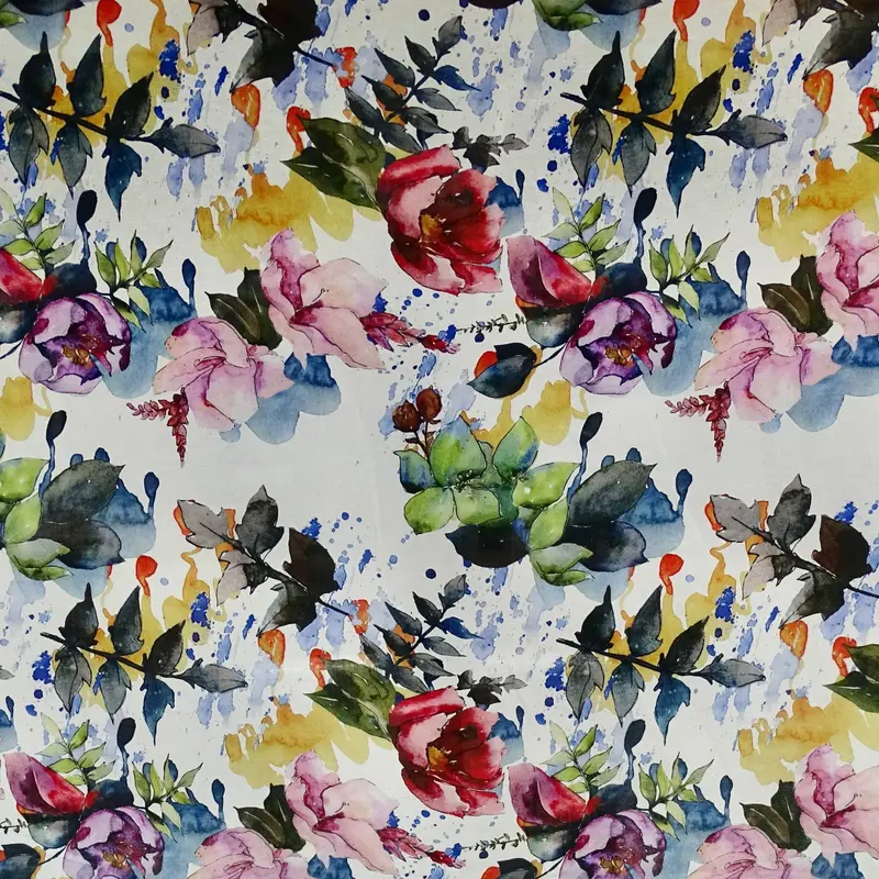 Colour flower linnen A-011