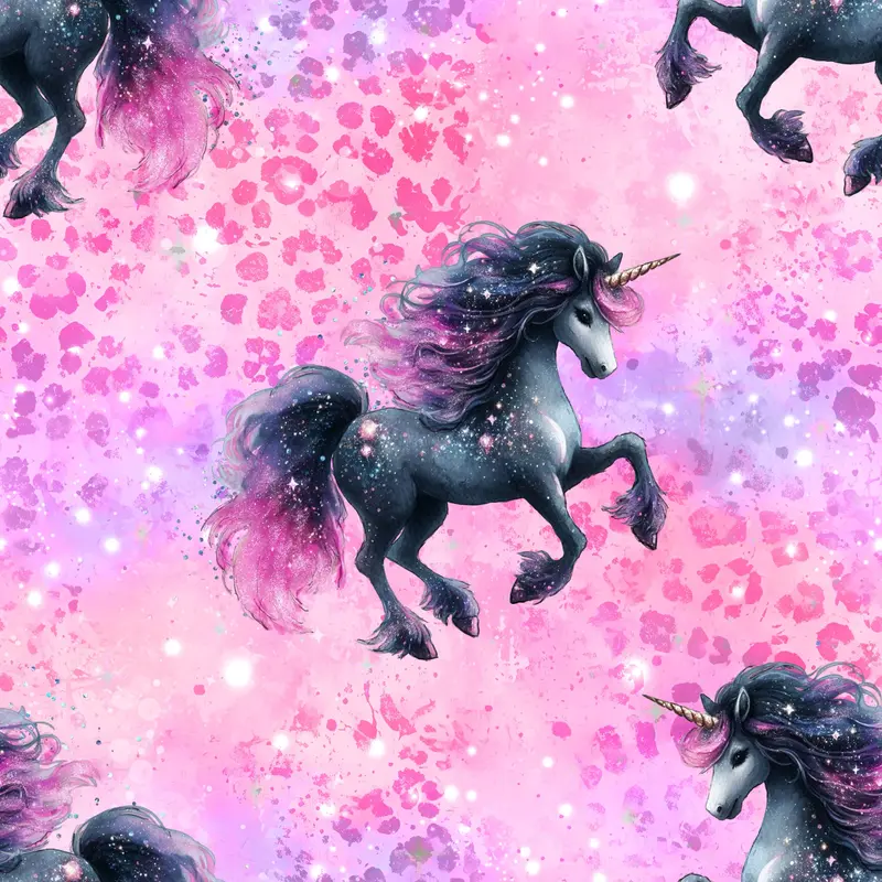 Einhorn Stoff Meterware Pink | Wild & Magic Galaxy