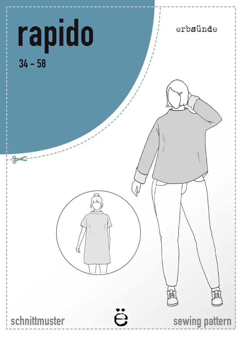 Erbsünde Schnittmuster "rapido" Oversize Pullover Damen