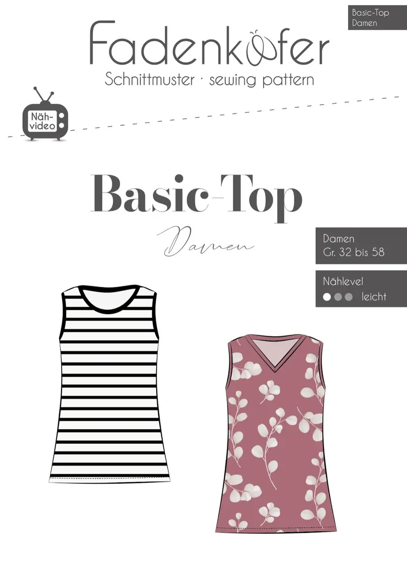 Fadenkäfer Schnittmuster "Basic-Top" Damen