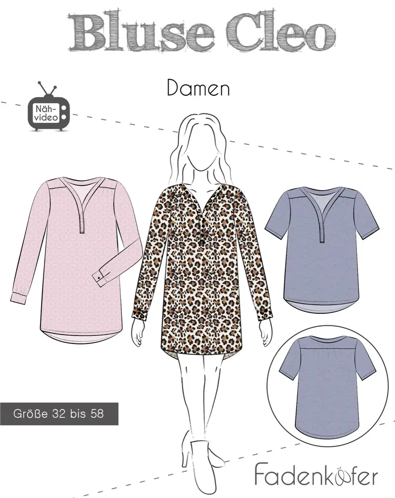 Fadenkäfer Schnittmuster "Cleo" Bluse Damen