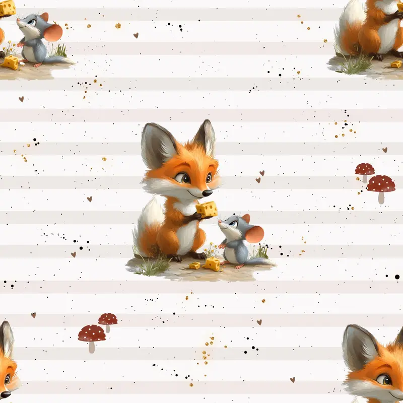 Fuchs & Maus Waldtier Kinderstoff Meterware