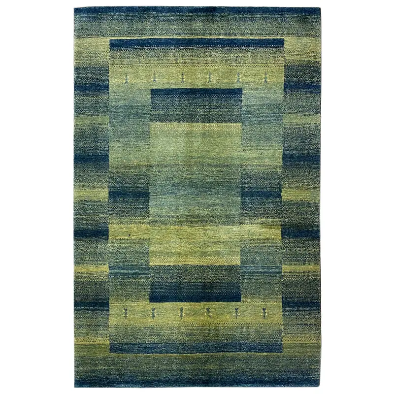 Gabbeh Teppich Grün/Grün 201x146 cm