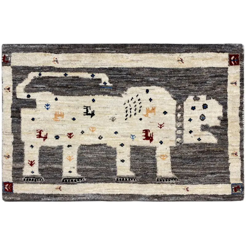 Gabbeh Teppich Löwe 89x60 cm