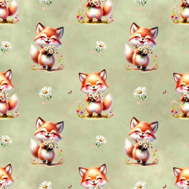 Glücksfuchs | Fuchs Stoff Meterware | Kinderstoff