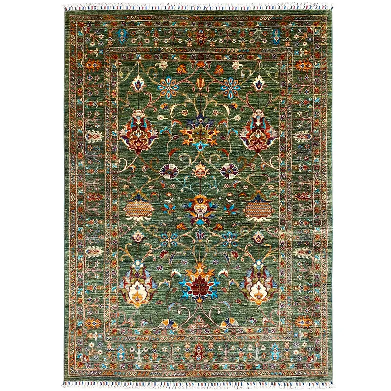 Grüner Khorjin Teppich 207x156 cm