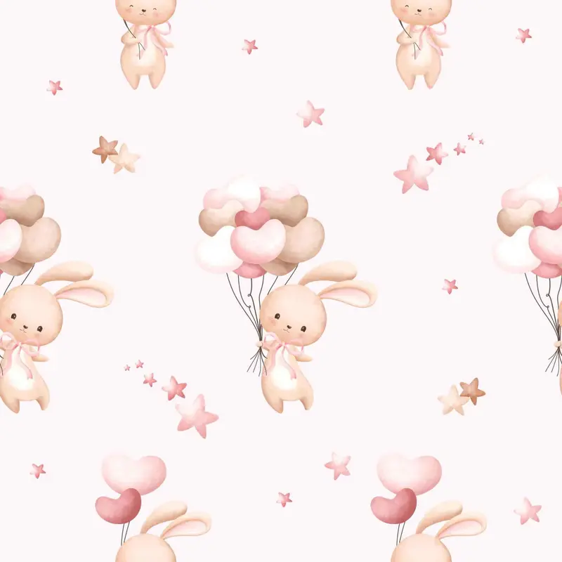 Hase mit Ballons Kinderstoff Meterware – Jersey