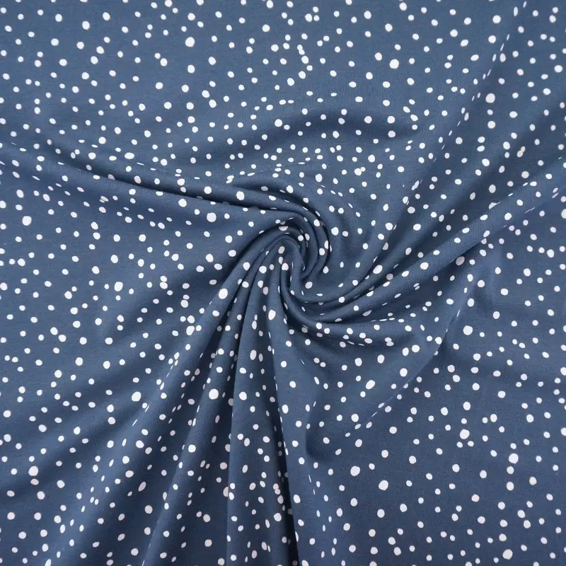 Jersey, Kleckse, Punkte, Blau, Meterware