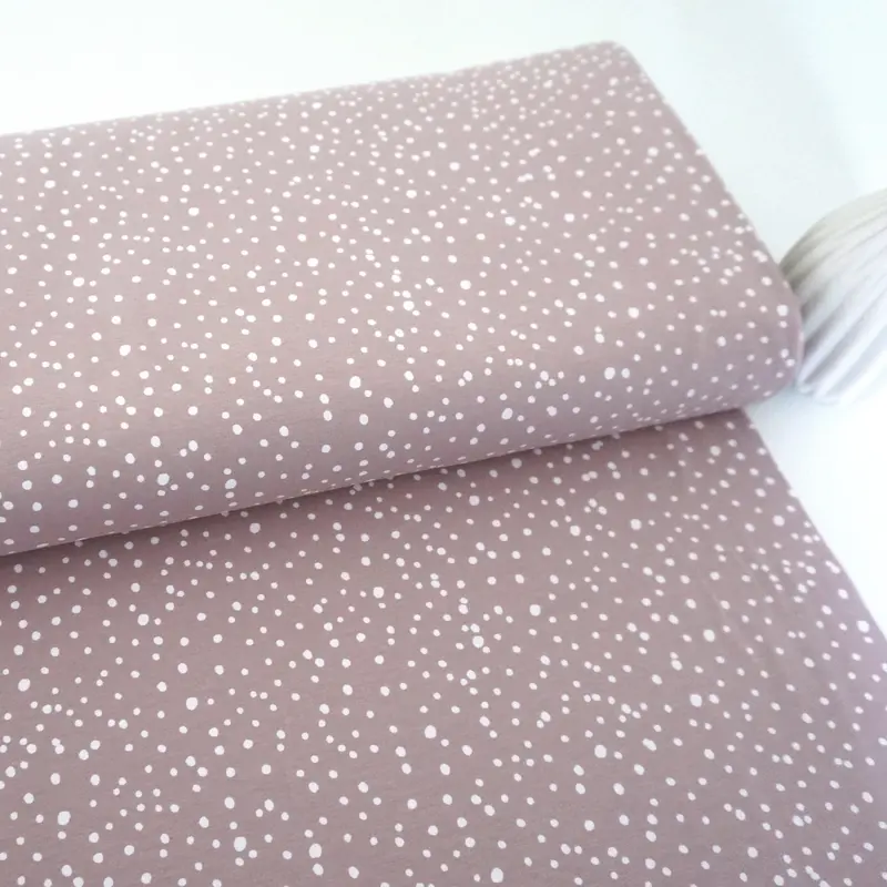 Jersey, Kleckse, Punkte, Softrose, Meterware