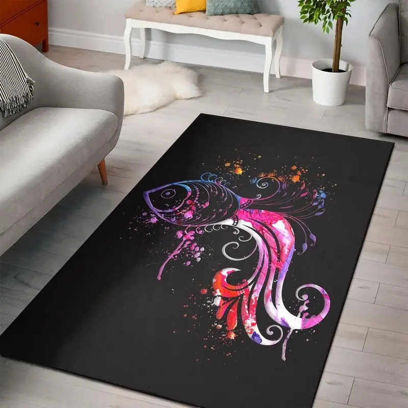 Koi Fish Inspired Painting Teppich