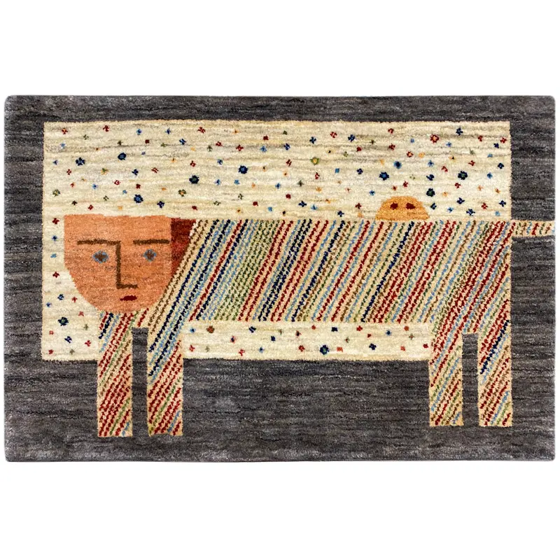 Löwen Gabbeh Teppich 100x65 cm