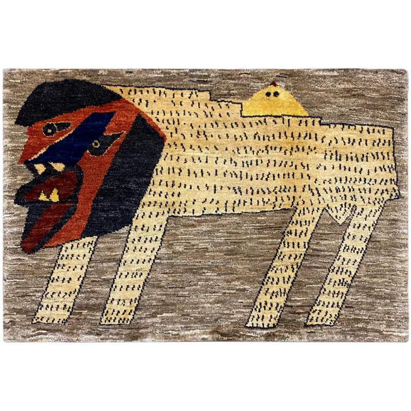 Löwen Gabbeh Teppich 118x79 cm