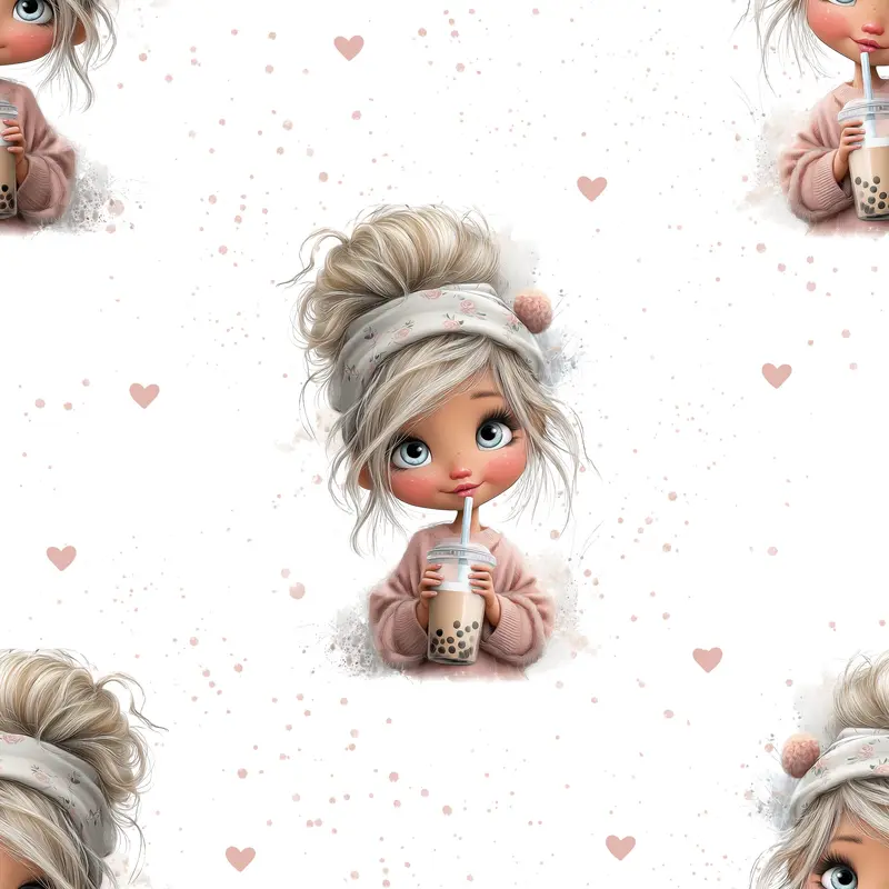 Mädchen Stoff Meterware | Bubble Babe Mädchen | Kinderstoff