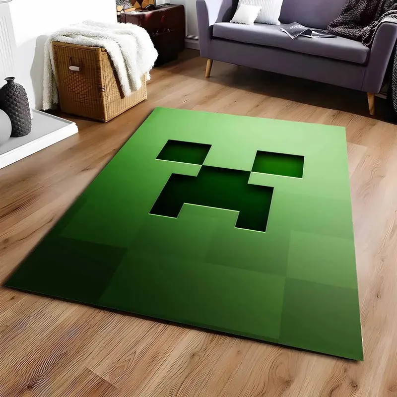 Minecraft Creeper Grnes Gesicht Teppich