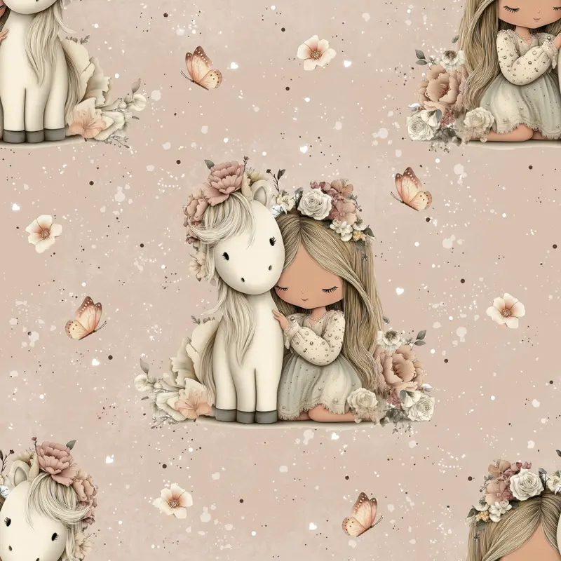 Ponyliebe | Pferde Stoff Meterware | Kinderstoff
