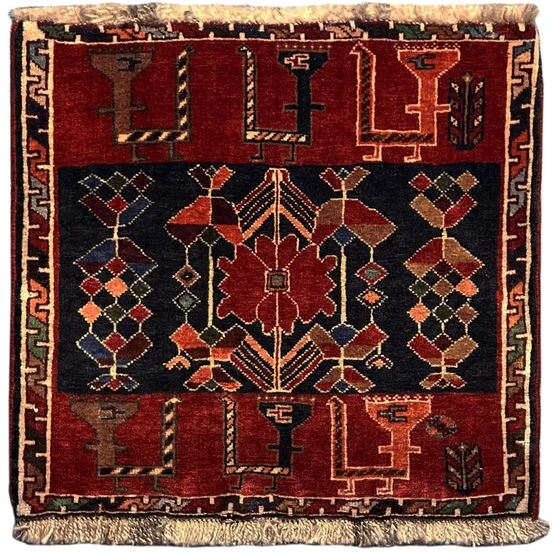 Poshti Teppich, Rot, 51x50 cm