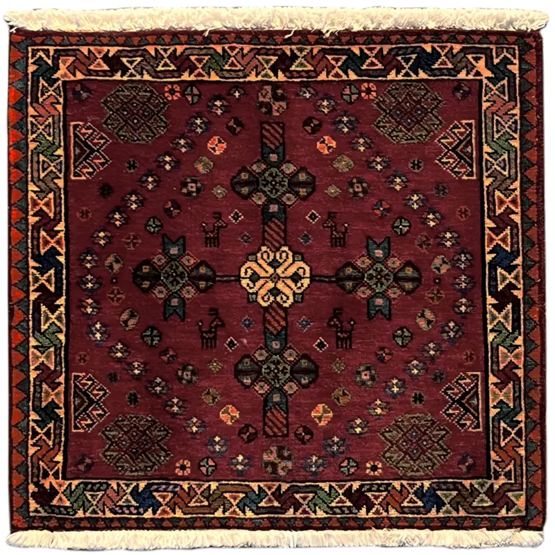 Poshti Teppich, Rot, 55x56 cm