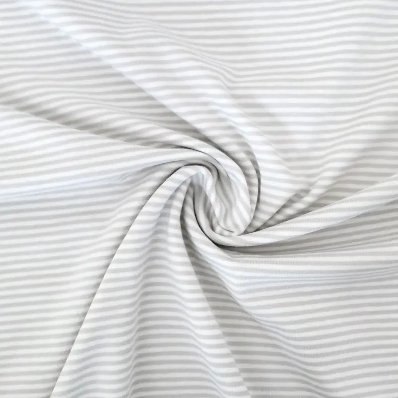 Ringeljersey 3mm, Streifen, Hellgrau/Weiß, Meterware