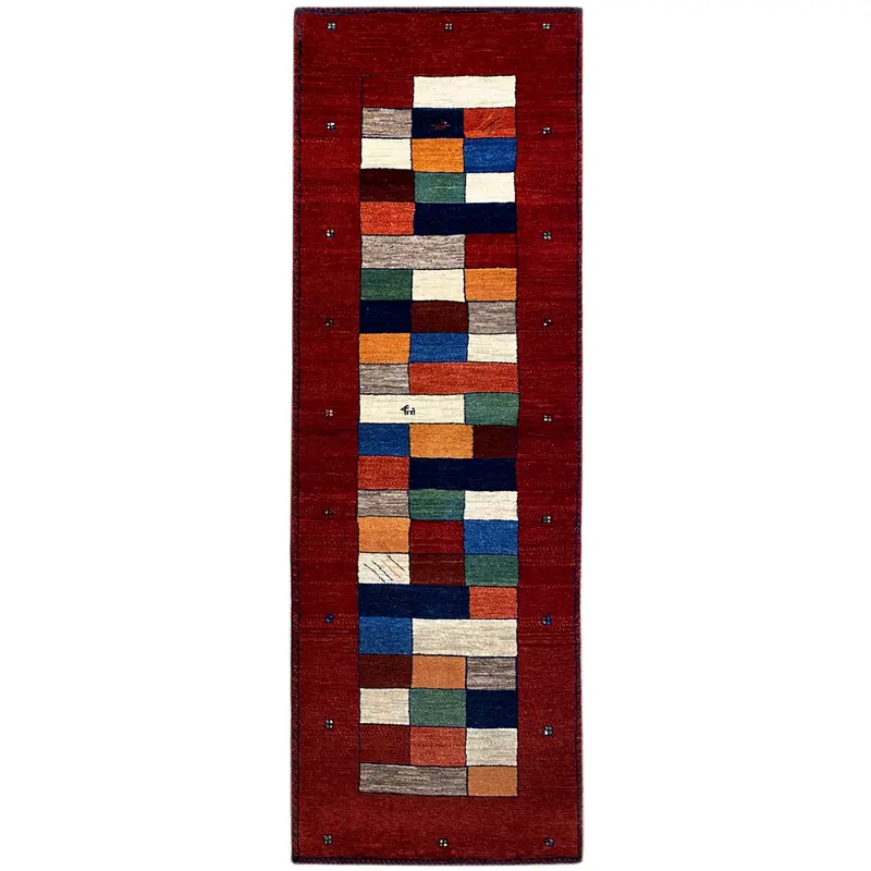 Roter Gabbeh Teppich Läufer 248x80 cm