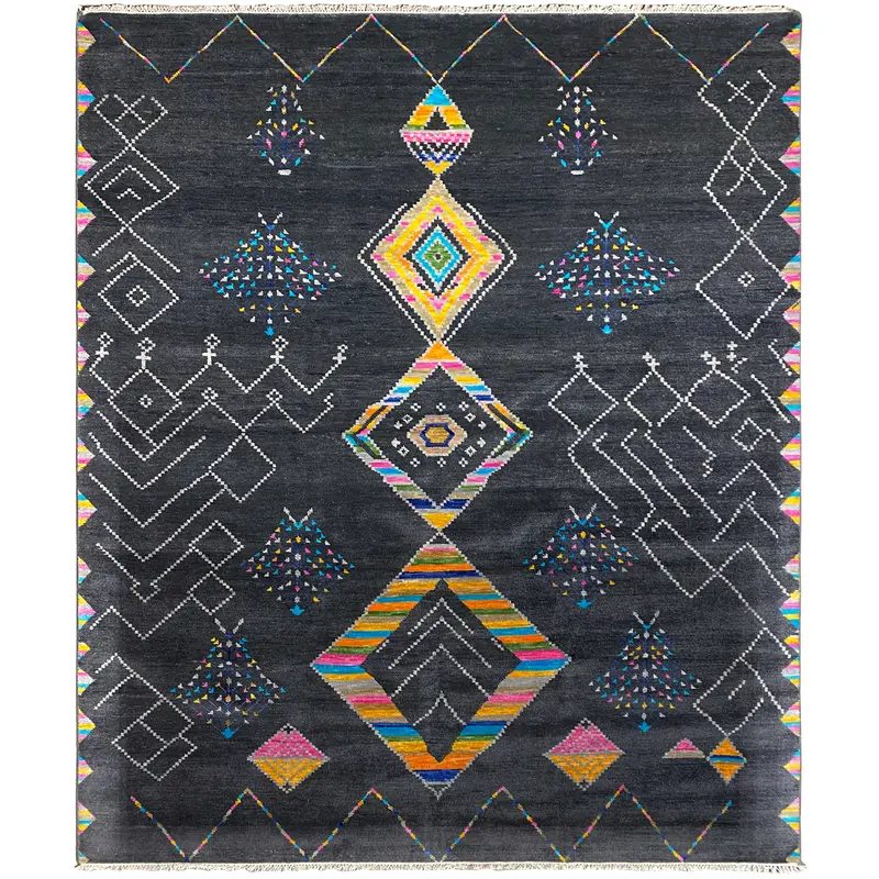 Schwarzer Designer Teppich - 308x247 cm
